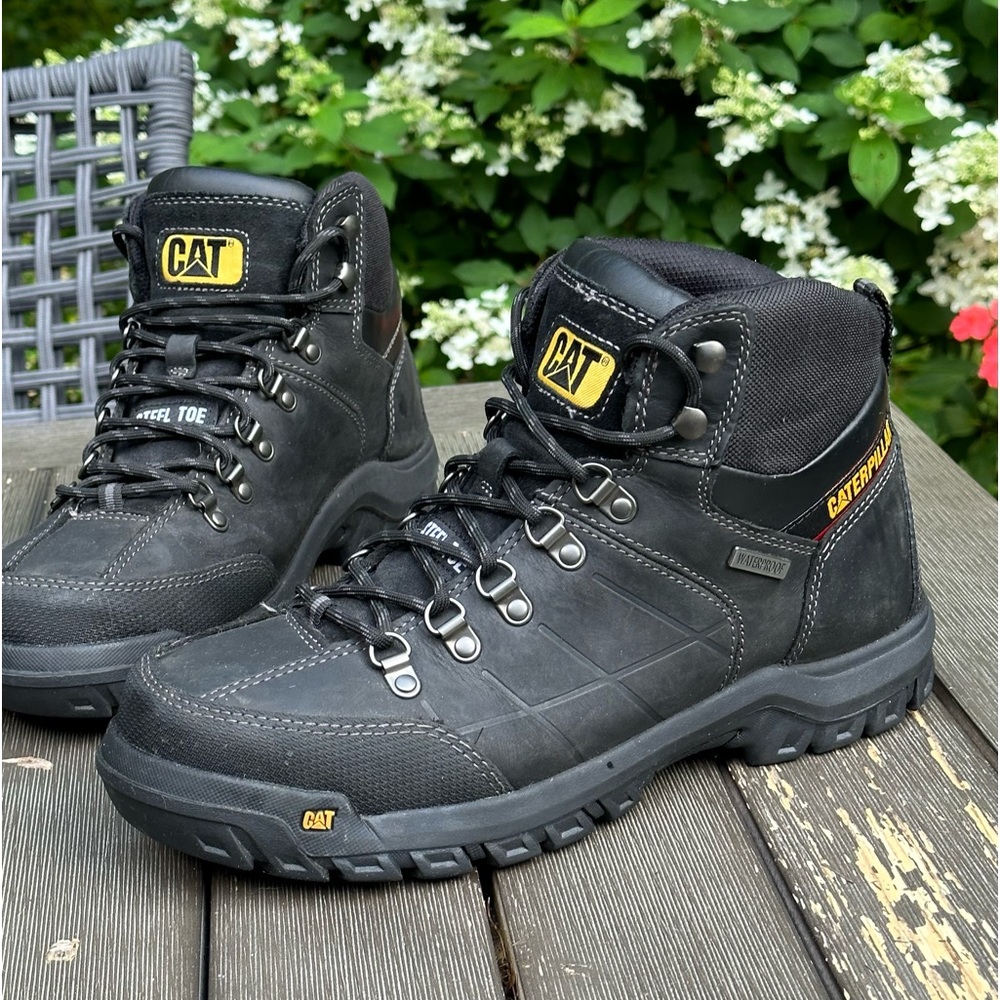 Cat Caterpillar Threshold Black Waterproof Boots Mens… Gem